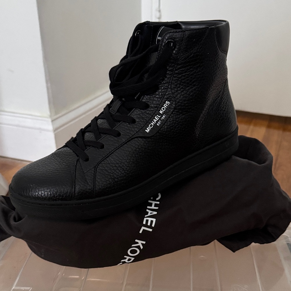 Michael Kors Black High-Top Sneakers with Platform Sole - Picture 1 of 5